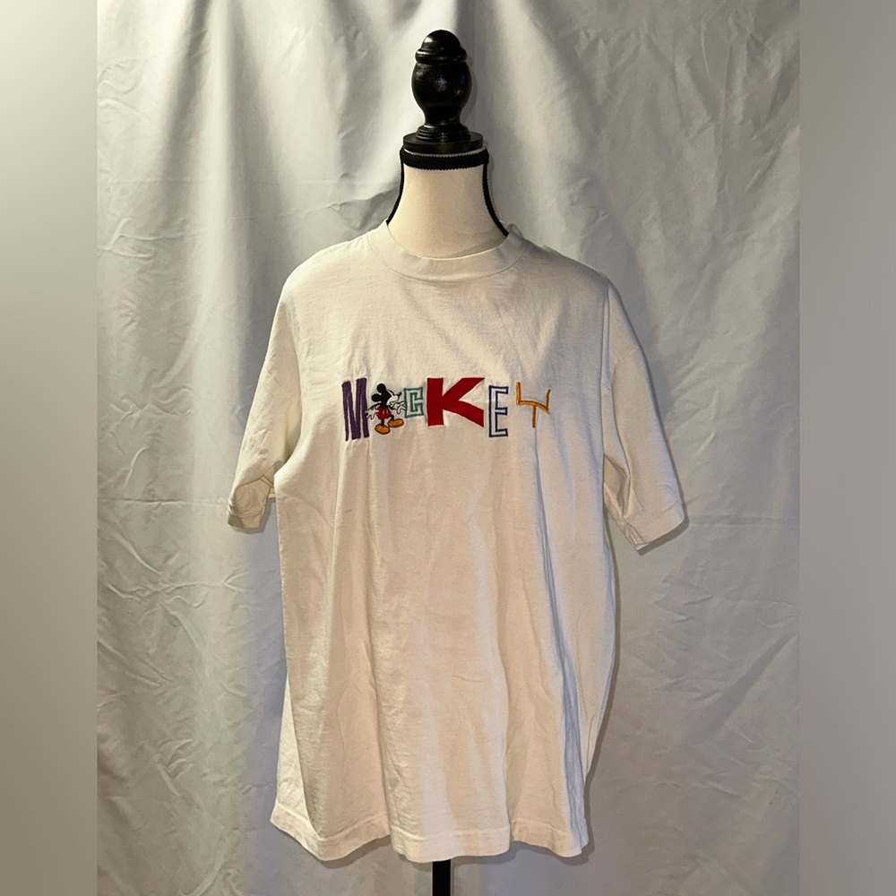 Vtg. Mickey t-shirt • Embroidered Letters